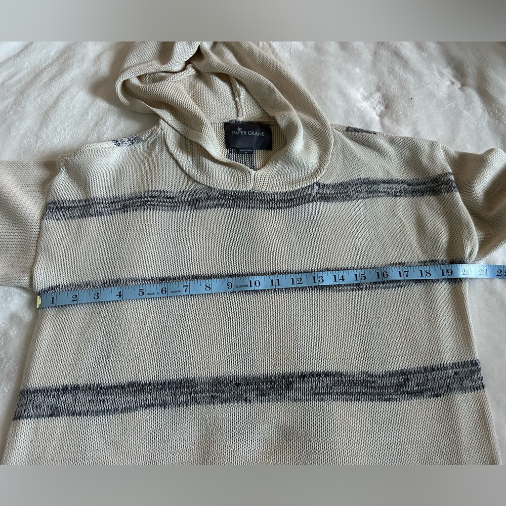 Boho Beachy Striped Hooded Sweater Hi-Low Hem Oversized
Coastal Cozy Top Medium - Picture 9 of 10